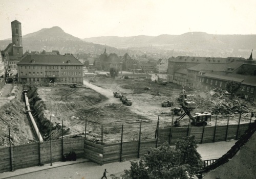 Eichplatz, Erschließungsarbeiten für Turmbau, © Stadt Jena